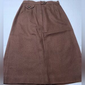 Peerless of Boston Vintage Brown Wool Skirt Womens Size 5/6